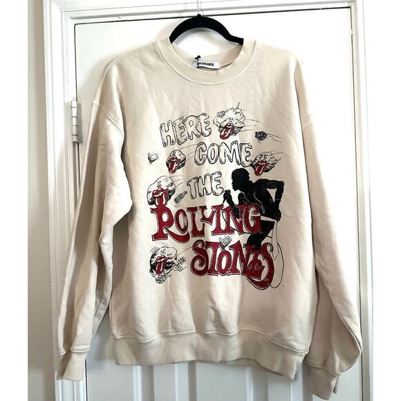 DAYDREAMER Los Angeles  Here Come The Rolling Stones Glitter Sweatshirt NWT - Picture 2 of 5
